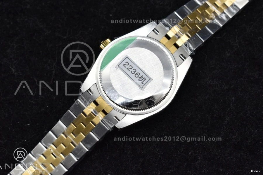 Markers Bracelet DateJust YG 31 316L Steel on GSF Stick 278273 President Ladies Black Dial 0120
